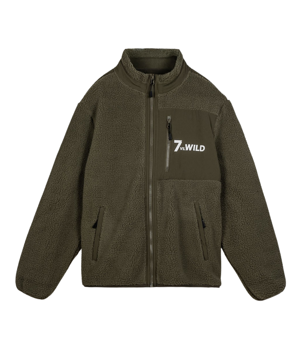 Moos-Tarnung | Sherpa Jacke grün