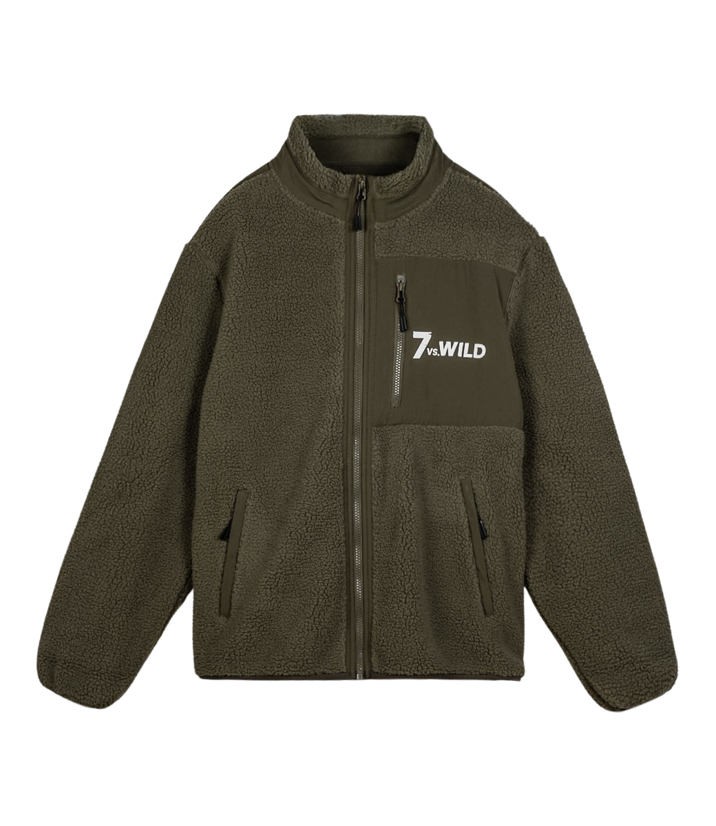 Moos-Tarnung | Sherpa Jacke grün